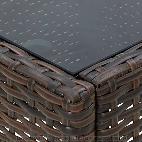 Градинска маса, кафява, 75x40x37 см, полиратан