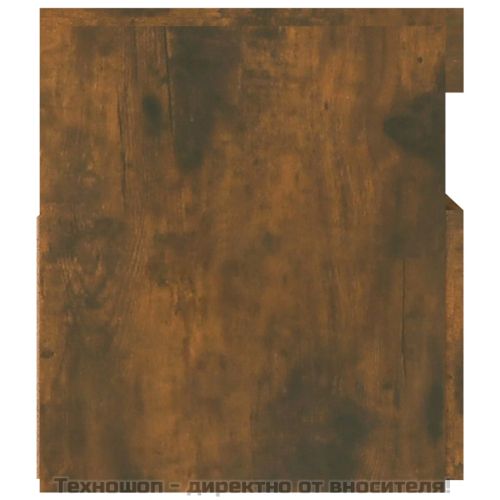 ТВ шкаф с LED осветление, опушен дъб, 90x35x40 см