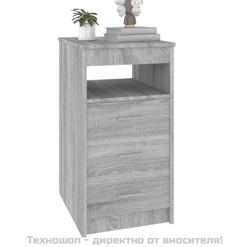 Шкаф с чекмеджета, сив сонома, 40x50x76 см, инженерна дървесина