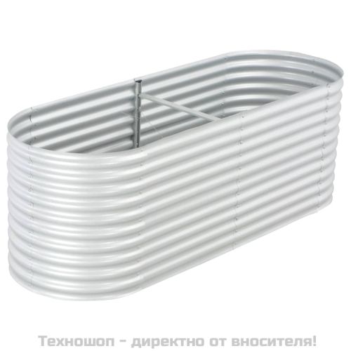 Градинска висока леха 240x80x81 см поцинкована стомана сребро