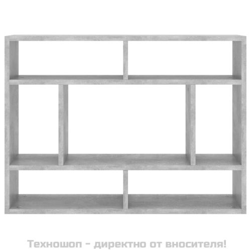 Стенен рафт, бетонно сив, 75x16x55 см, инженерно дърво