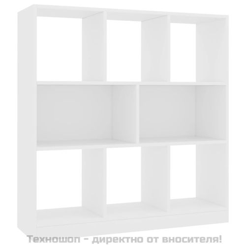 Библиотека, бяла, 97,5x29,5x100 см, инженерно дърво