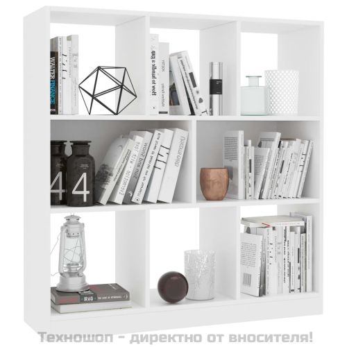 Библиотека, бяла, 97,5x29,5x100 см, инженерно дърво