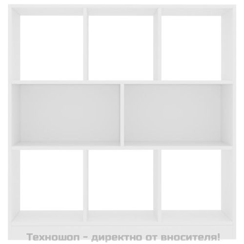 Библиотека, бяла, 97,5x29,5x100 см, инженерно дърво