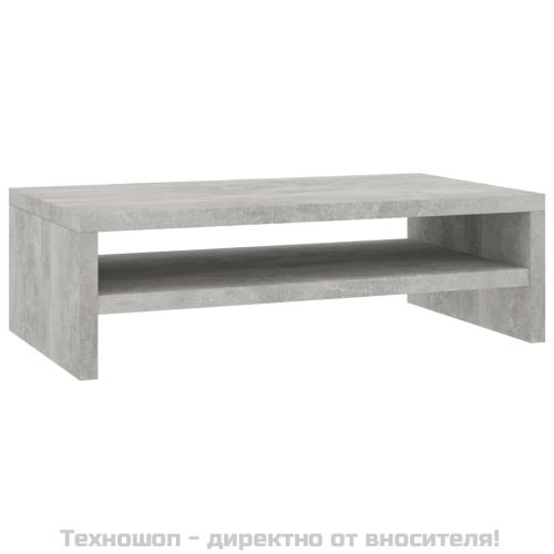 Стойка за монитор, бетонно сива, 42x24x13 см, инженерно дърво