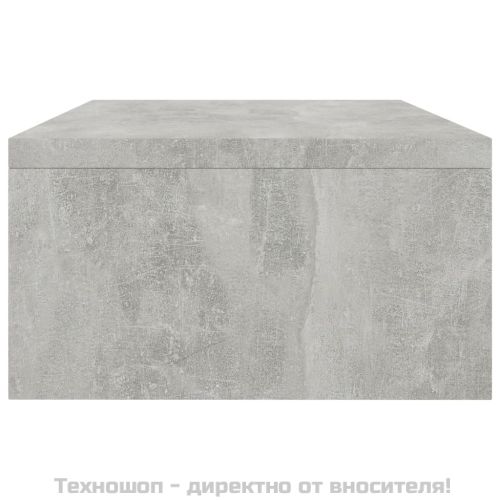 Стойка за монитор, бетонно сива, 42x24x13 см, инженерно дърво