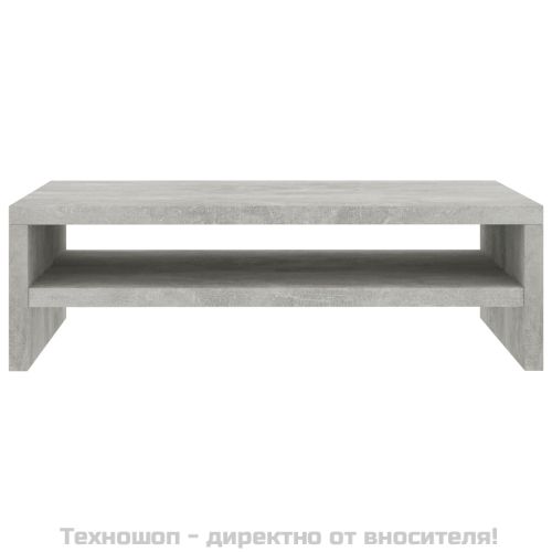 Стойка за монитор, бетонно сива, 42x24x13 см, инженерно дърво