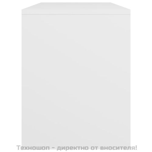 Табуретка за тоалетка бяла 70x35x45 см инженерно дърво