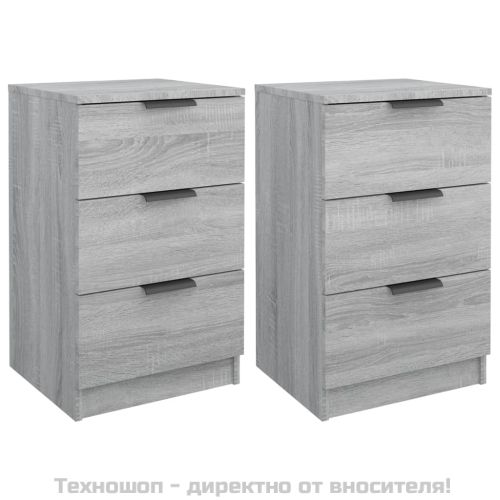 Нощни шкафчета, 2 бр, сив сонома, 40x36x65 см