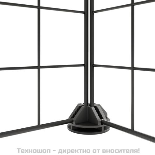 Клетка за животни с врата, 20 панела, черна, 105x70x70 см, стомана