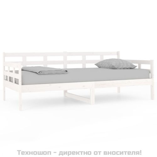 Дневно легло, бяло, борово дърво масив, 90x190 см