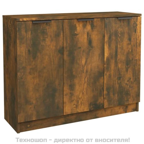 Сайдборд, опушен дъб, 90,5x30x70 см, инженерно дърво