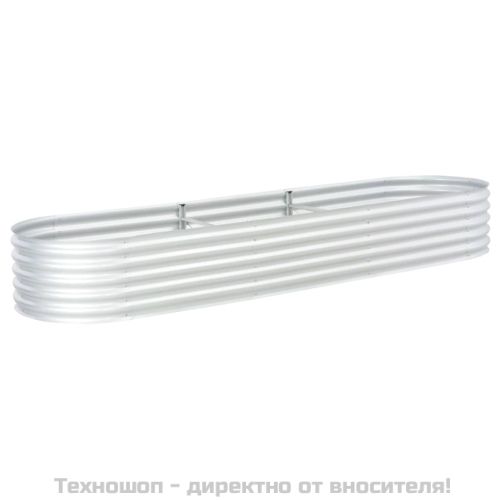 Градинска висока леха 320x80x44 см поцинкована стомана сребро