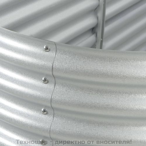 Градинска висока леха 320x80x44 см поцинкована стомана сребро