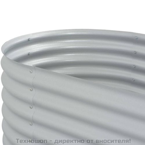 Градинска висока леха 320x80x44 см поцинкована стомана сребро