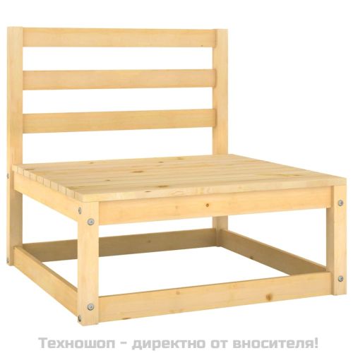Градински комплект с възглавници, 2 части, борово дърво масив