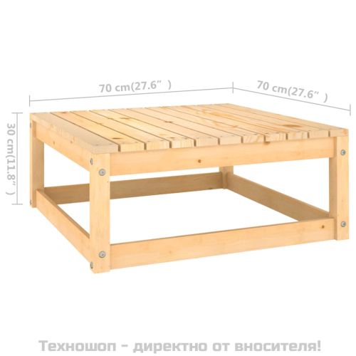 Градински комплект с възглавници, 2 части, борово дърво масив