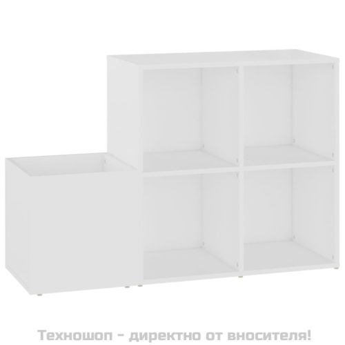 Шкаф за обувки за антре, бял, 105x35,5x70 см, инженерно дърво