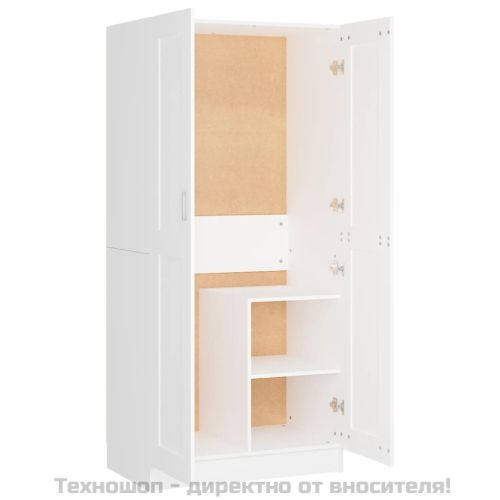 Гардероб, бял, 82,5x51,5x180 см, инженерно дърво