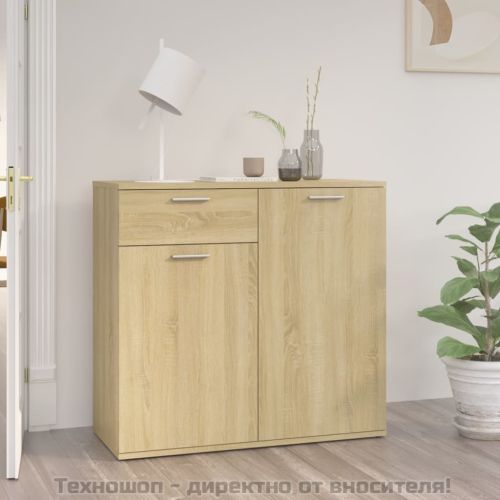 Бюфет, дъб сонома, 80x36x75 см, инженерно дърво