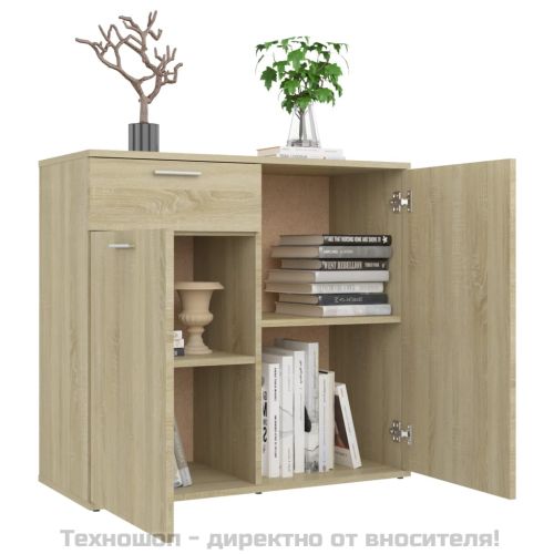 Бюфет, дъб сонома, 80x36x75 см, инженерно дърво