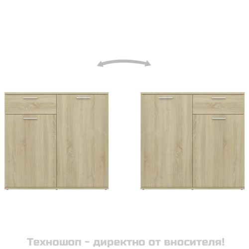 Бюфет, дъб сонома, 80x36x75 см, инженерно дърво