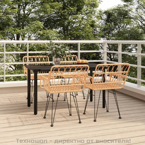 Градински трапезен комплект от 5 части, полиратан