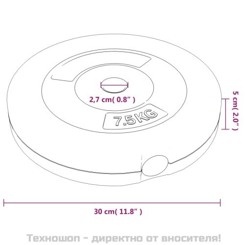 Плочи за тежести, 6 бр, 30 кг, цимент