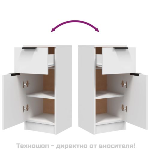 Сайдборди, 2 бр, бели, 30x30x70 см, инженерно дърво