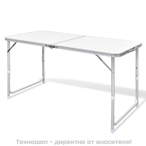 Сгъваема къмпинг маса с регулируема височина алуминий 120x60 см