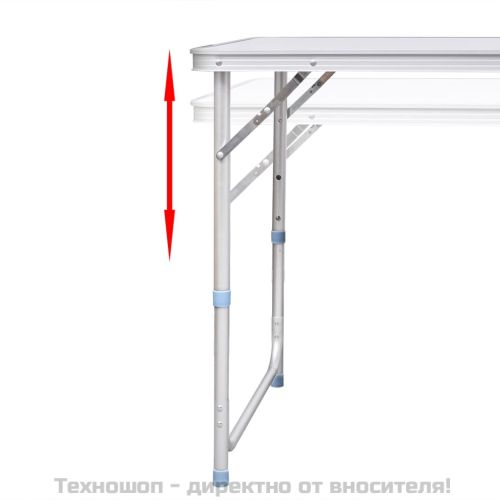 Сгъваема къмпинг маса с регулируема височина алуминий 120x60 см