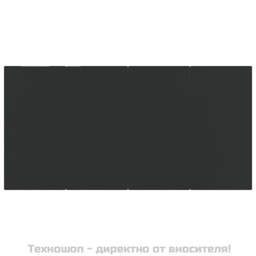 Градински трапезен комплект от 5 части с възглавници черен