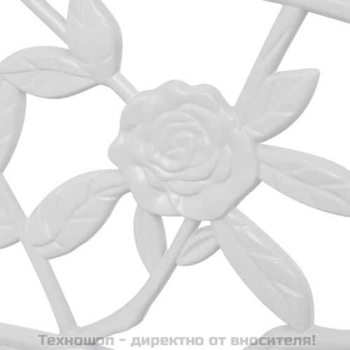 Градинска пейка, 100 см, лят алуминий, бяла