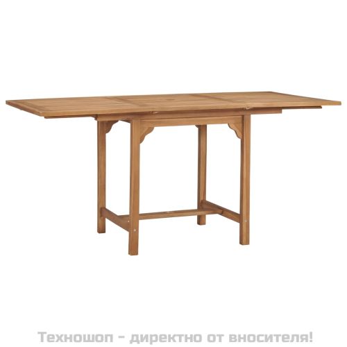 Разтегателна градинска маса, (110-160)х80х75 см, тик масив