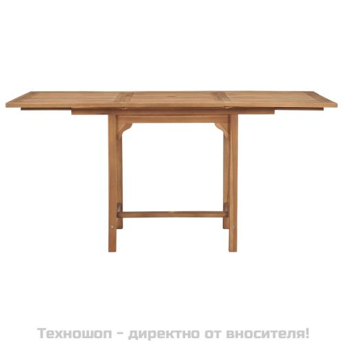 Разтегателна градинска маса, (110-160)х80х75 см, тик масив