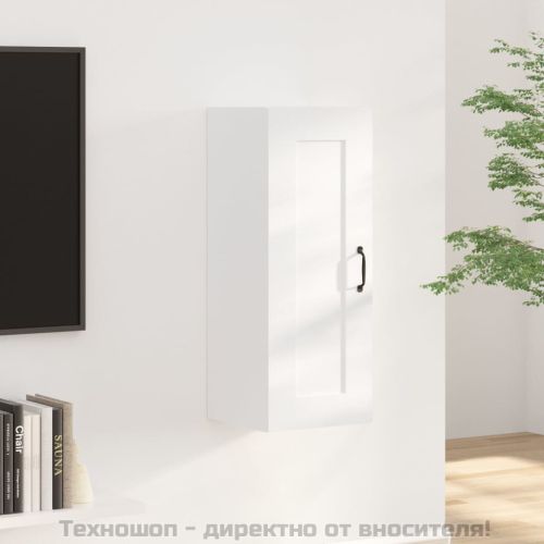 Окачен шкаф, бял, 35x34x90 см, инженерно дърво