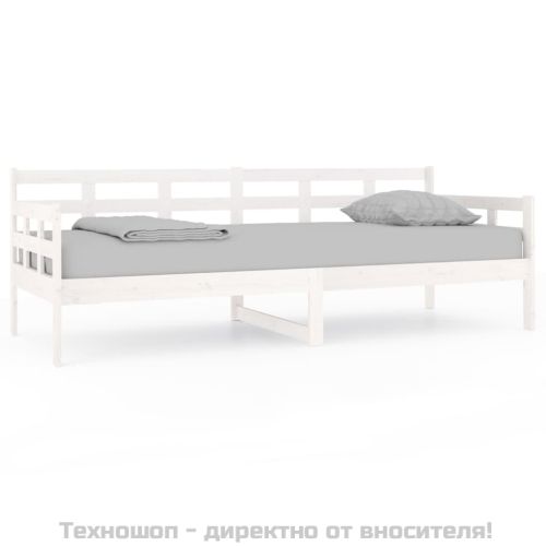 Дневно легло, бяло, борово дърво масив, 80x200 см