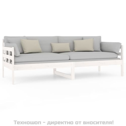 Дневно легло, бяло, борово дърво масив, 80x200 см