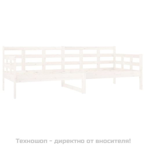 Дневно легло, бяло, борово дърво масив, 80x200 см