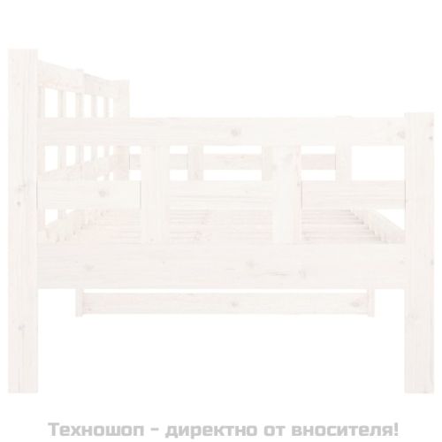 Дневно легло, бяло, борово дърво масив, 80x200 см