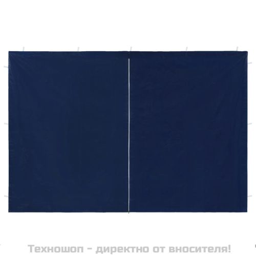 Странични стени за парти шатра, 2 бр, с цип, PE, сини