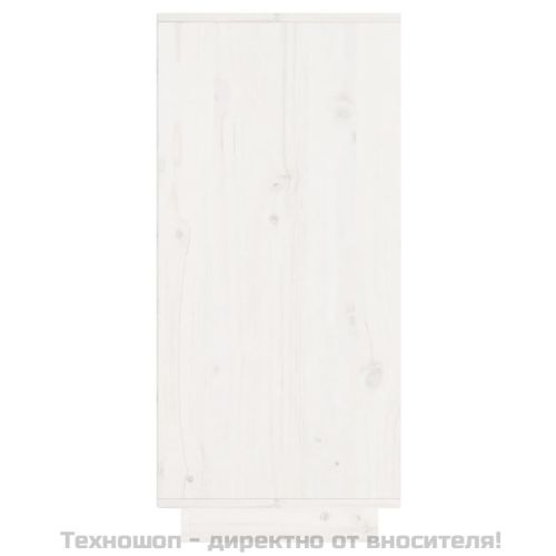 Сайдборд, бял, 60x34x75 см, бор масив