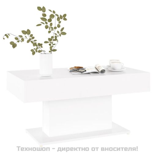 Маса за кафе, бяла, 96x50x45 см, инженерно дърво