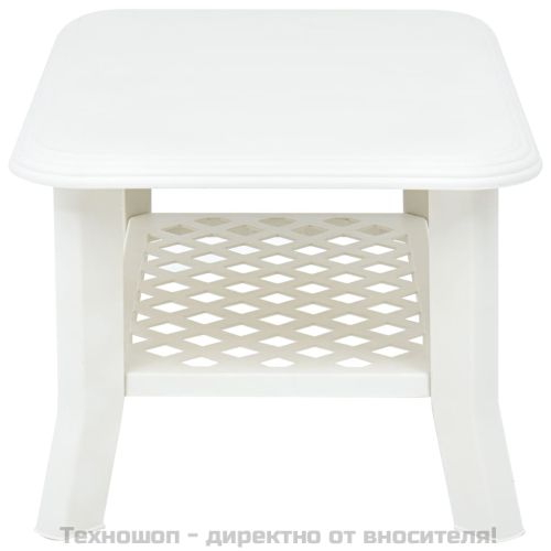 Маса за кафе, бяла, 90x60x46 см, пластмаса