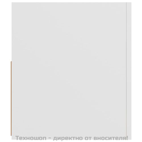 ТВ шкаф с LED осветление, бял, 90x35x40 см