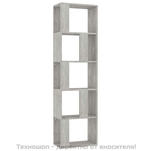 Разделител за стая, бетонно сив, 45x24x159 см, инженерно дърво