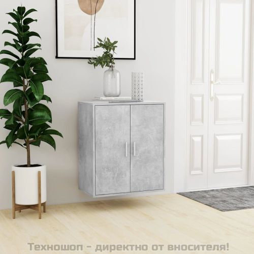 Шкаф за обувки, бетонно сив, 60x35x70 см, инженерно дърво