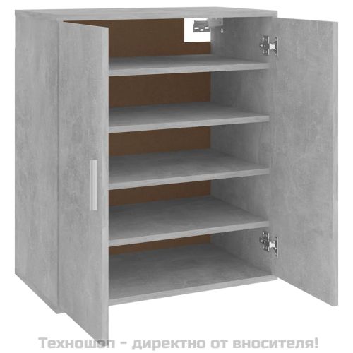 Шкаф за обувки, бетонно сив, 60x35x70 см, инженерно дърво