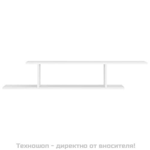 Стенен ТВ рафт, бял, 125x18x23 см, инженерно дърво