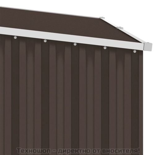 Градински навес кафяв 245x98x159 см поцинкована стомана